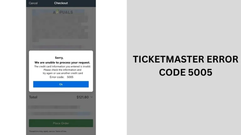 ticketmaster error code 5005