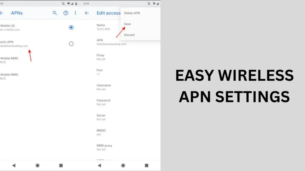 easy wireless apn settings